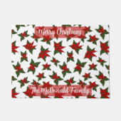 Kerstrood bloempatroon familienaam deurmat (Voorkant)