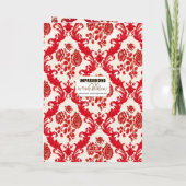 Kerstrood cadeau met borddesign Foto invoegen Ho Feestdagen Kaart (Achterkant)