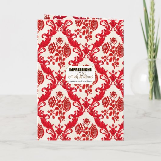 Kerstrood cadeau met borddesign Foto invoegen Ho Feestdagen Kaart (Achterkant)