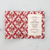 Kerstrood cadeau met borddesign Foto invoegen Ho Feestdagen Kaart (Binnen)