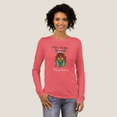 Kerstrood Cocker Spaniel Cadeau Grafisch Tri-Blend Shirt (Voorkant)