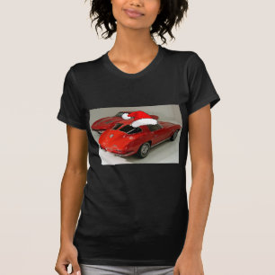 Kerstrood corvette klassieke gespleten ramen t-shirt