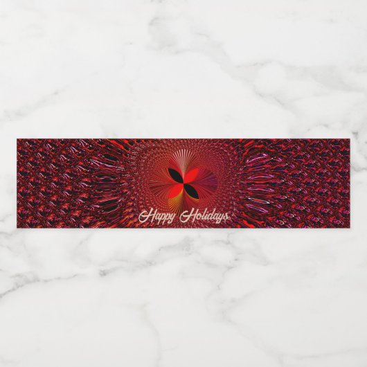 kerstrood decoratief waterflesetiket waterfles etiket (Enkel label)