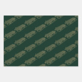 Kerstrood donkergroen zwart goud inpakpapier vel (Voorkant 2)