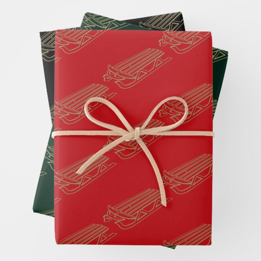 Kerstrood donkergroen zwart goud inpakpapier vel (In situ)