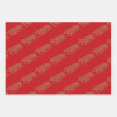 Kerstrood donkergroen zwart goud inpakpapier vel (Voorkant)