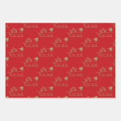 Kerstrood donkergroen zwart goud Kerstmis kerstbla Inpakpapier Vel (Voorkant)