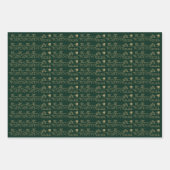 Kerstrood donkergroen zwart goud Santa Reindester Inpakpapier Vel (Voorkant 2)