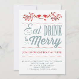 Kerstrood en blauw feestdag kaart