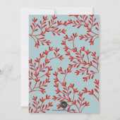 Kerstrood en blauw feestdag kaart (Achterkant)