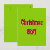 Kerstrood en brat groen briefkaart (Voorkant / Achterkant)