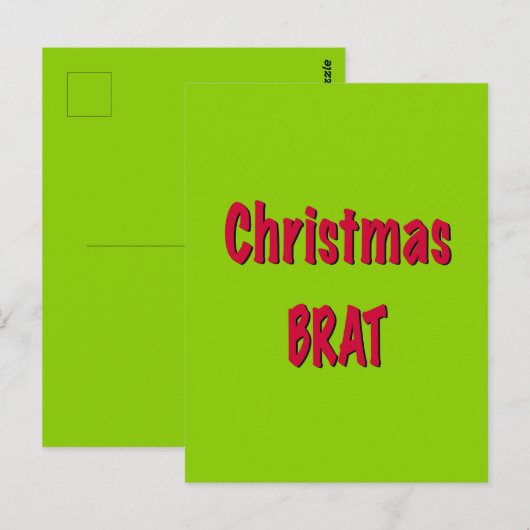 Kerstrood en brat groen briefkaart (Voorkant / Achterkant)