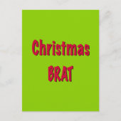 Kerstrood en brat groen briefkaart (Voorkant)