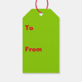 Kerstrood en brat groen cadeaulabel (Achterkant)