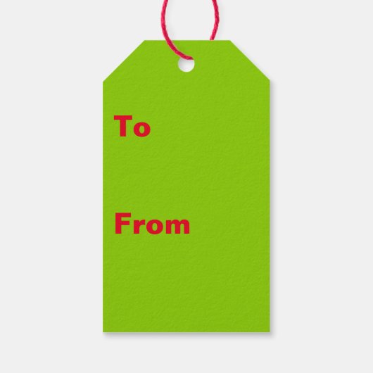 Kerstrood en brat groen cadeaulabel (Achterkant)