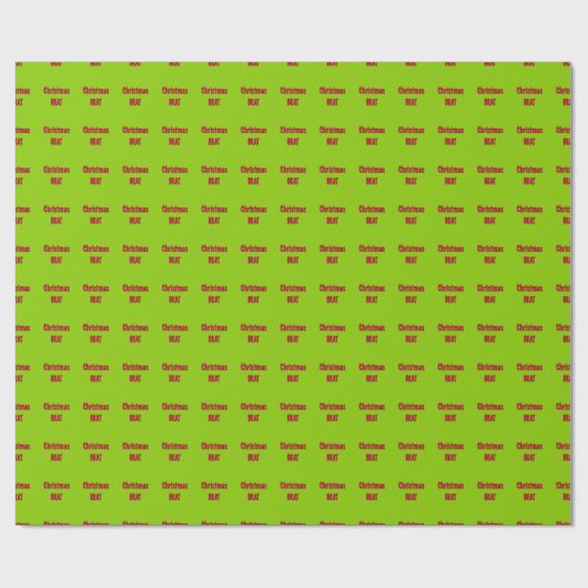 Kerstrood en brat groen cadeaupapier (Vlak)