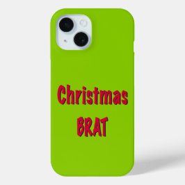 Kerstrood en brat groen iPhone 15 case