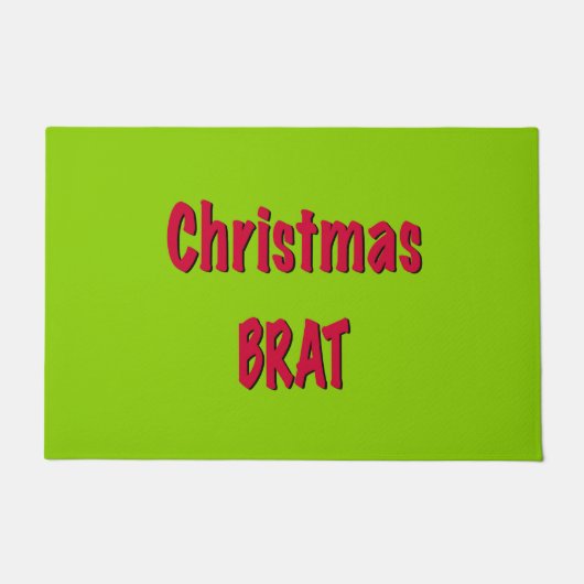 Kerstrood en brat groen deurmat (Voorkant)