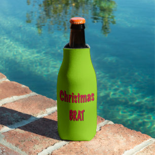 Kerstrood en brat groen flesjeskoeler