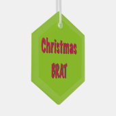 Kerstrood en brat groen glas ornament (Voorkant Rechts)