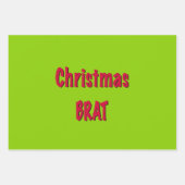 Kerstrood en brat groen inpakpapier vel (Voorkant 2)