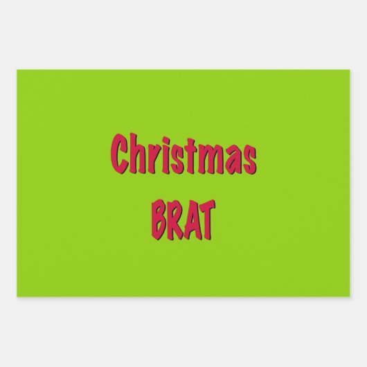 Kerstrood en brat groen inpakpapier vel (Voorkant 2)