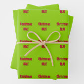 Kerstrood en brat groen inpakpapier vel (In situ)