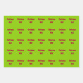 Kerstrood en brat groen inpakpapier vel (Voorkant)