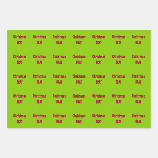 Kerstrood en brat groen inpakpapier vel (Voorkant)