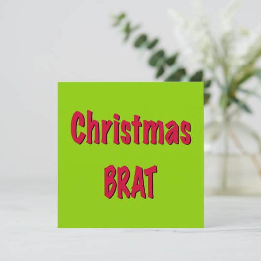 Kerstrood en brat groen kaart (Staand voorkant)