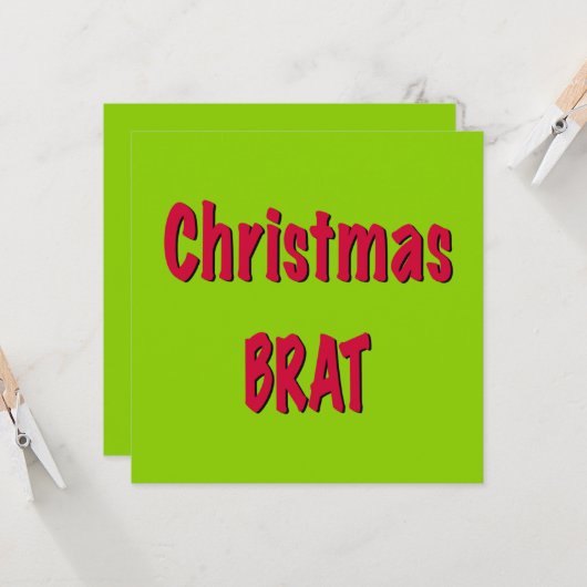 Kerstrood en brat groen kaart (Voorkant / Achterkant in situ)