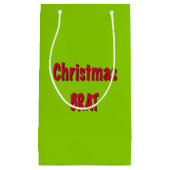 Kerstrood en brat groen klein cadeauzakje (Voorkant)