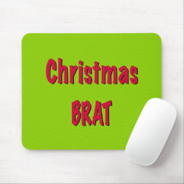 Kerstrood en brat groen muismat