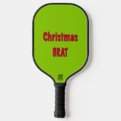 Kerstrood en brat groen pickleball paddle (Achterkant)