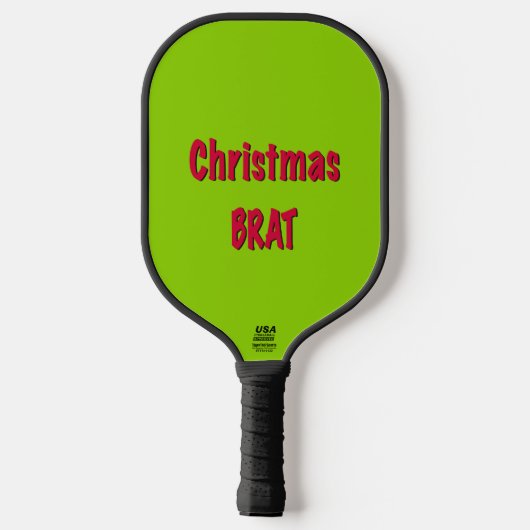 Kerstrood en brat groen pickleball paddle (Achterkant)