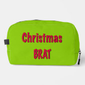Kerstrood en brat groen toilettasje (Voorkant)