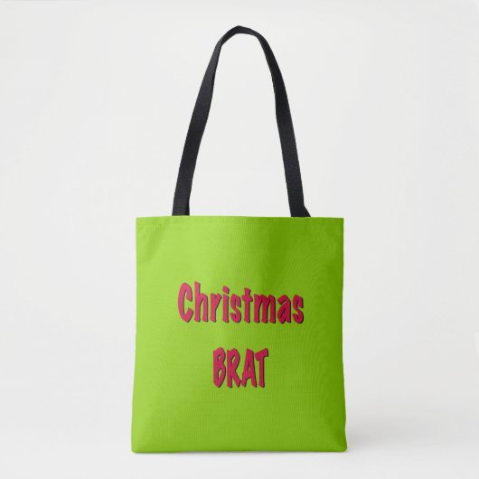 Kerstrood en brat groen tote bag (Voorkant)