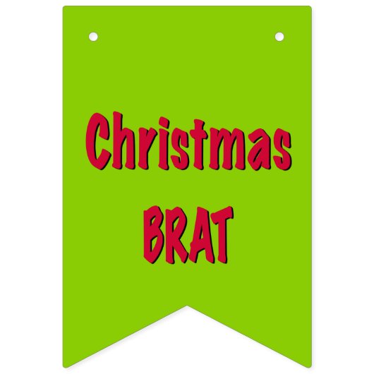 Kerstrood en brat groen vlaggetjes (Tweede vlag)