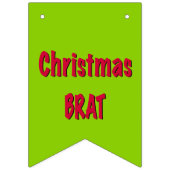 Kerstrood en brat groen vlaggetjes (Derde vlag)