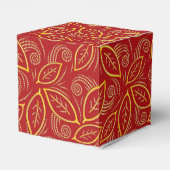 Kerstrood en goudkleurig lederen patroon bedankdoosjes (Achterkant)