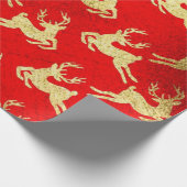 Kerstrood en goudkoortsrenker cadeaupapier (Hoek)