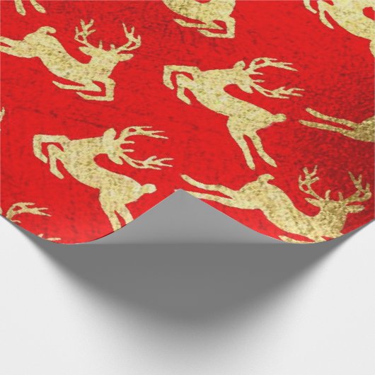 Kerstrood en goudkoortsrenker cadeaupapier (Hoek)