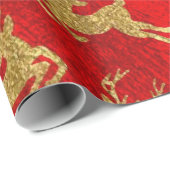 Kerstrood en goudkoortsrenker cadeaupapier (Rol Hoek)