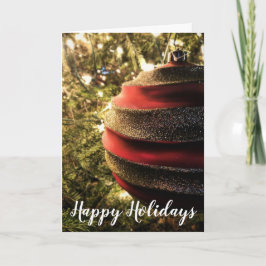 kerstrood en goudversiering feestdagen kaart