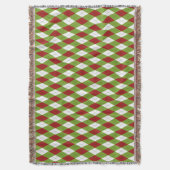 Kerstrood en groen argyle Harlequin Pattern Deken (Voorkant Verticaal)