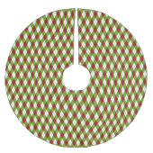 Kerstrood en groen argyle Harlequin Pattern Kerstboom Rok (Voorkant)