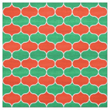 Kerstrood en groen Geometrisch Ogee Patroon