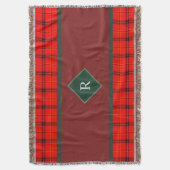kerstrood en groen gepantserd met tartan monogramm deken (Voorkant Verticaal)