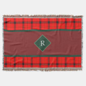 kerstrood en groen gepantserd met tartan monogramm deken (Voorkant)
