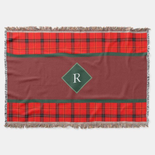 kerstrood en groen gepantserd met tartan monogramm deken (Voorkant)